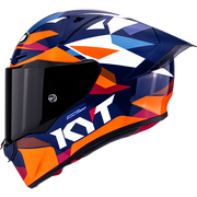 KYT R1R Racing Helm Carbon Diamond Blau / Orange Y6R10006