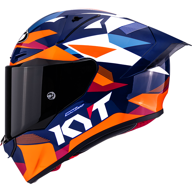 KYT R1R Racing Helm Carbon Diamond Blau / Orange Y6R10006