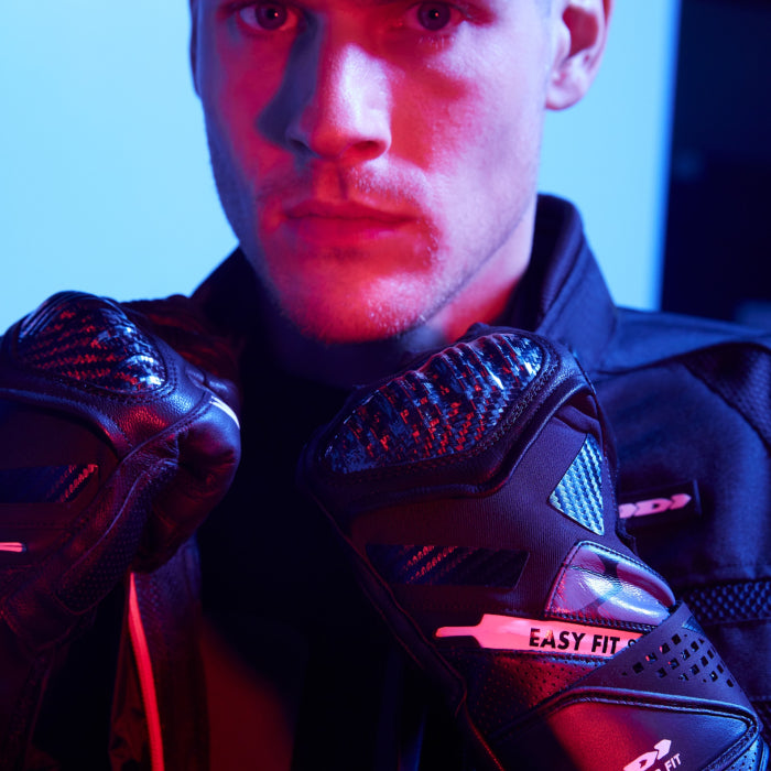 Spidi Carbo Fit Sport Motorrad Lederhandschuhe | Herren | Schwarz/Leuchtgelb | A226394