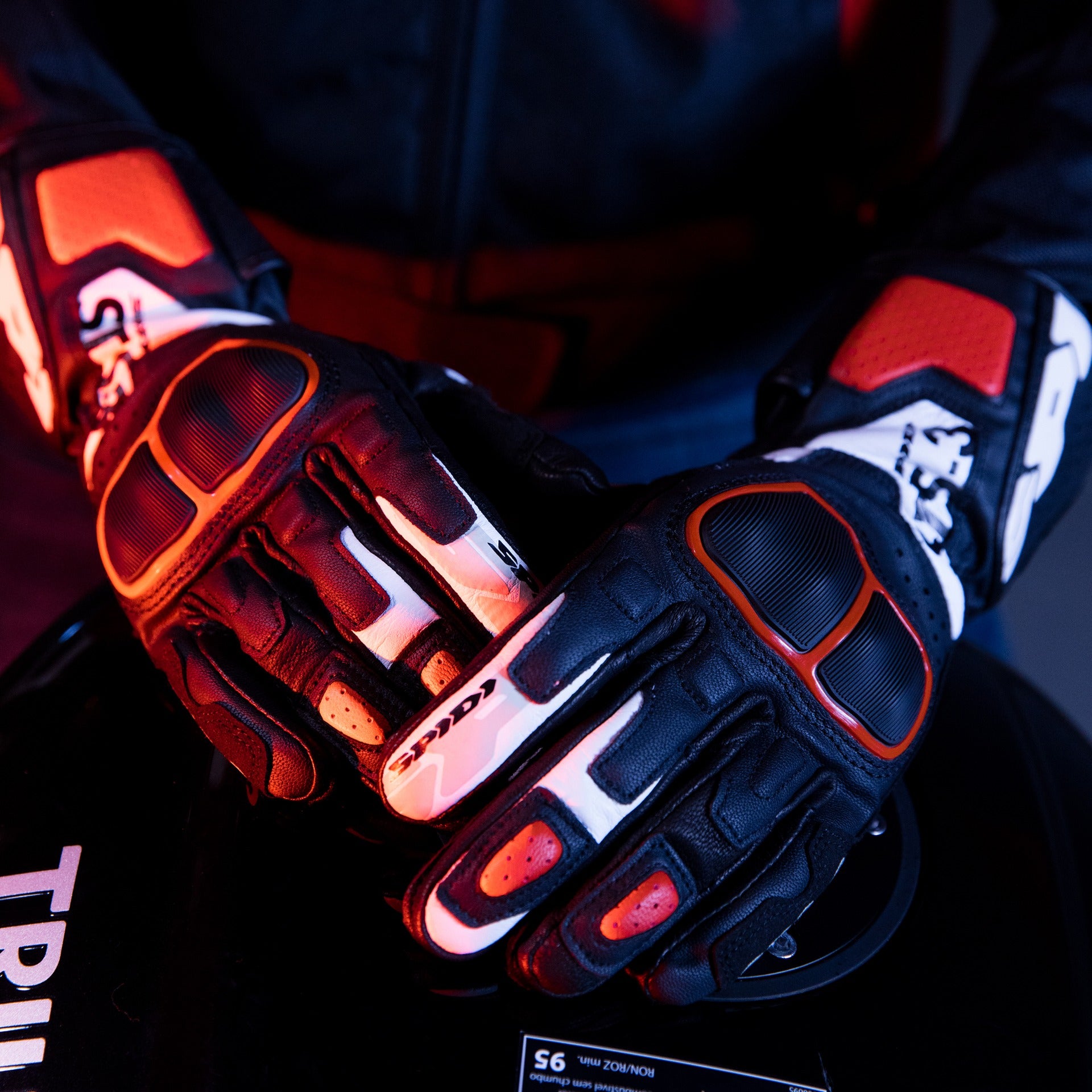 Spidi STS-3 Sport Motorrad Lederhandschuhe | Frauen | Schwarz/Fuchsia | A220545