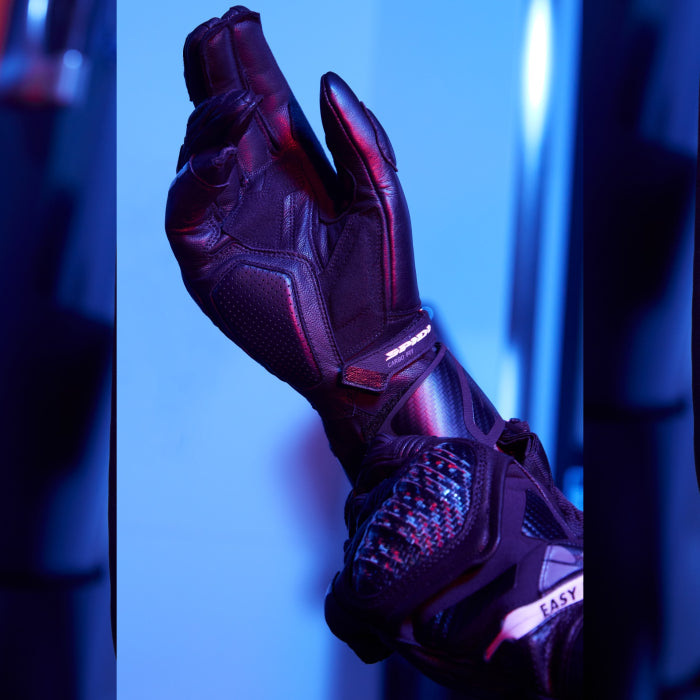 Spidi Carbo Fit Sport Motorrad Lederhandschuhe | Herren | Schwarz | A226026