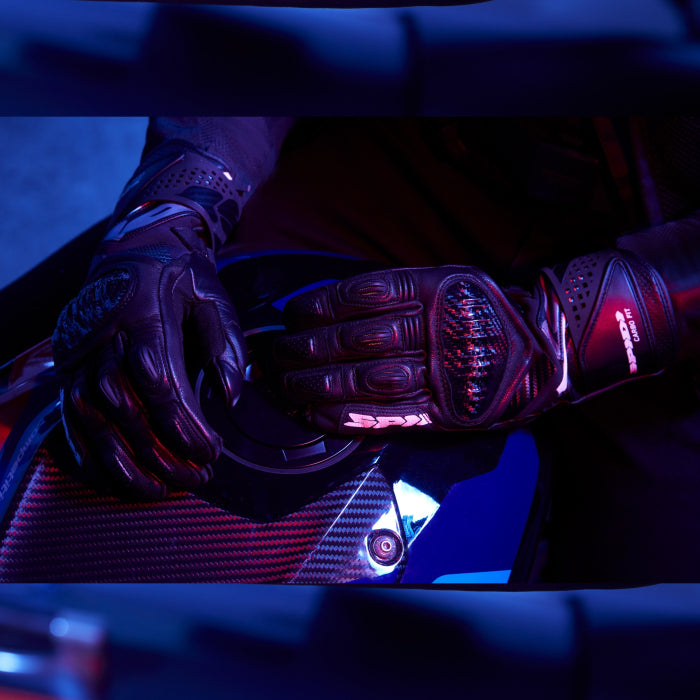 Spidi Carbo Fit Sport Motorrad Lederhandschuhe | Herren | Schwarz | A226026