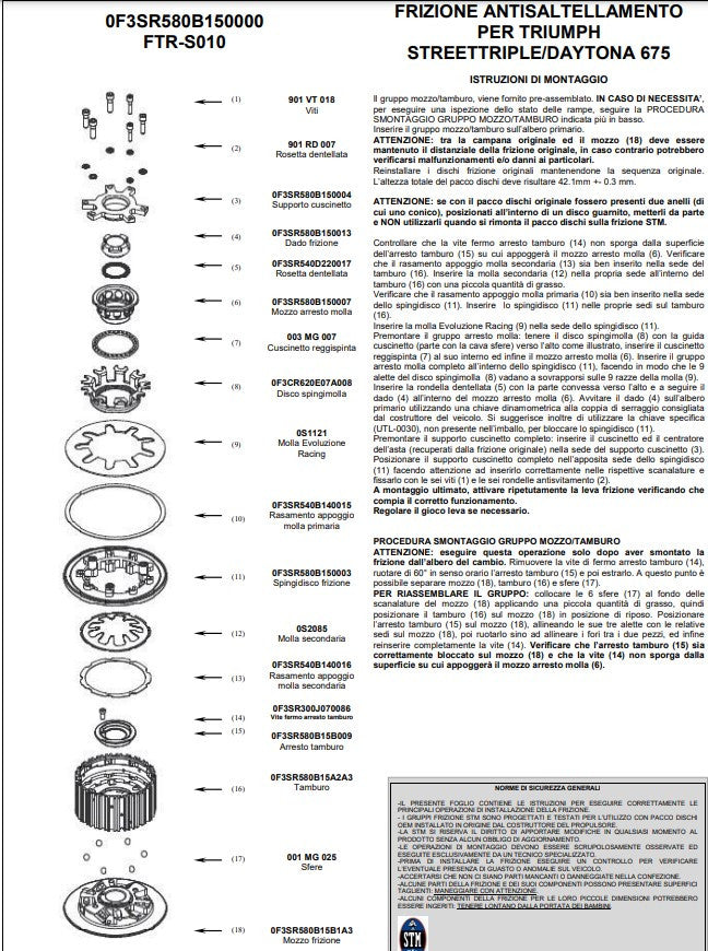 STM Anti-Hopping-Kupplung Triumph Daytona 675 (06-12) FTR-S010