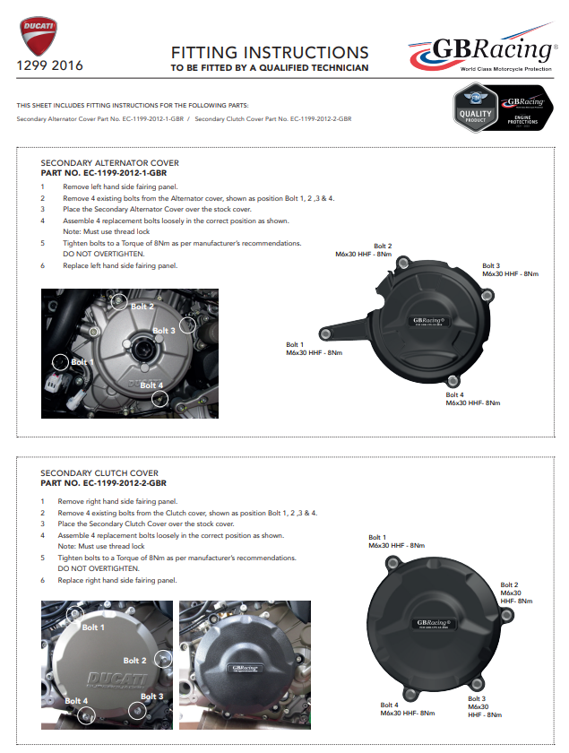 Lichtmaschinen Protektor Schutzabdeckung GBRacing Ducati Panigale 1299/S (15-18)