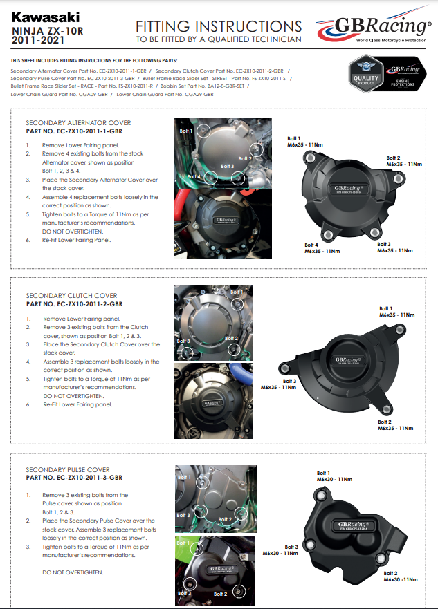 Lichtmaschinen Protektor Schutzabdeckung GBRacing Kawasaki ZX-10 R/RR (11-20)