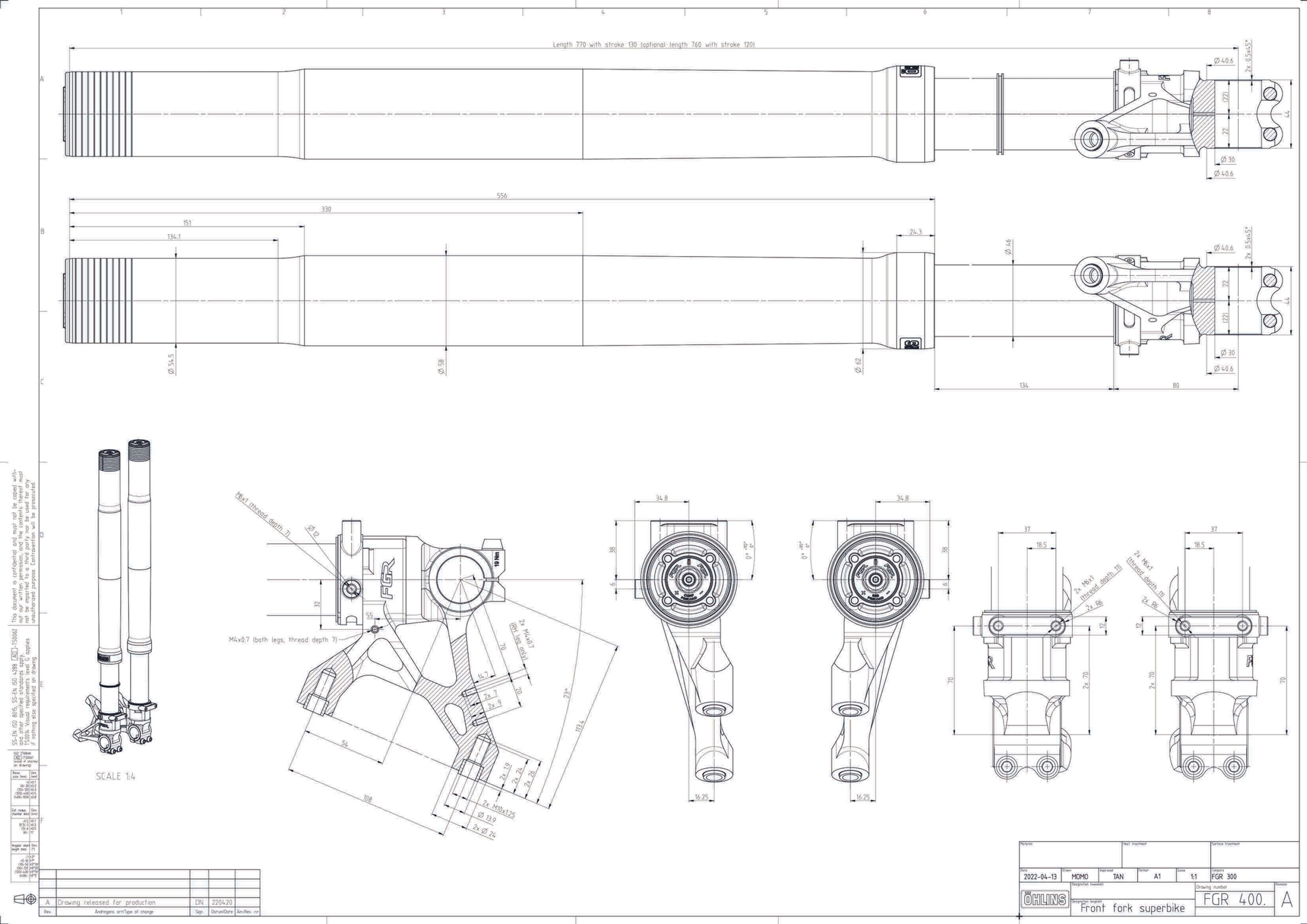 Öhlins FGR 400 Racing Gabel Telegabel Rennsport
