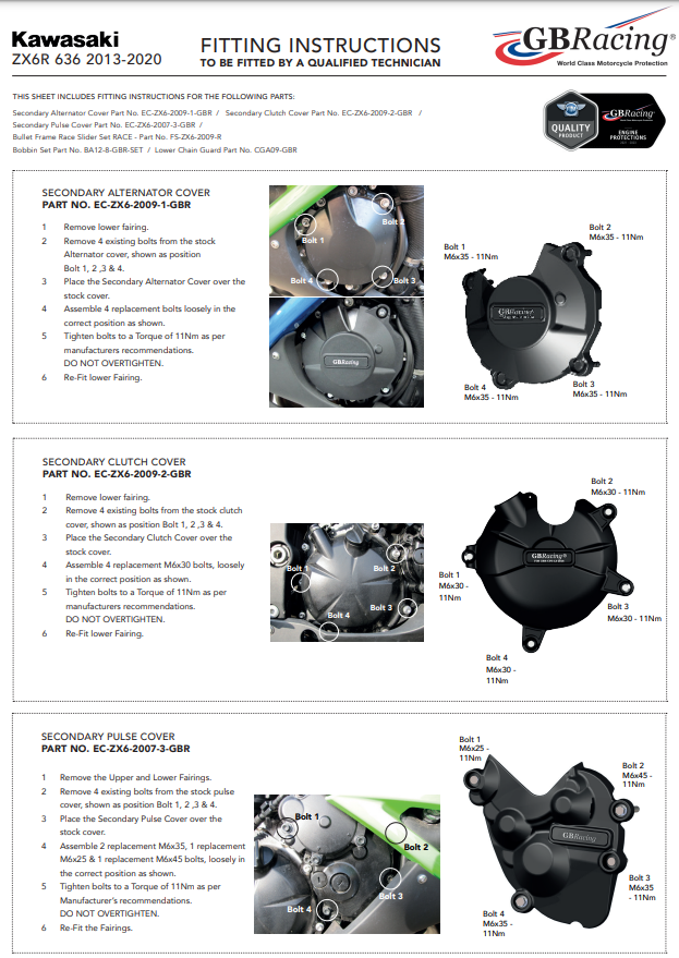 Zündung Protektor Schutzabdeckung GBRacing Kawasaki ZX-6R/636/RR (13-26)