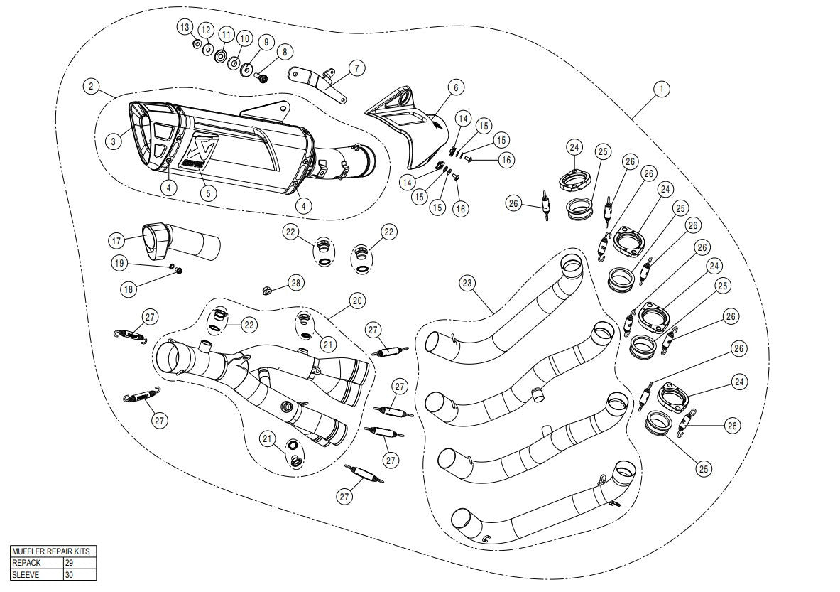 Akrapovic Racing Line (Edelstahl) Yamaha YZF-R1/M (15-26) S-Y10R15-APLT