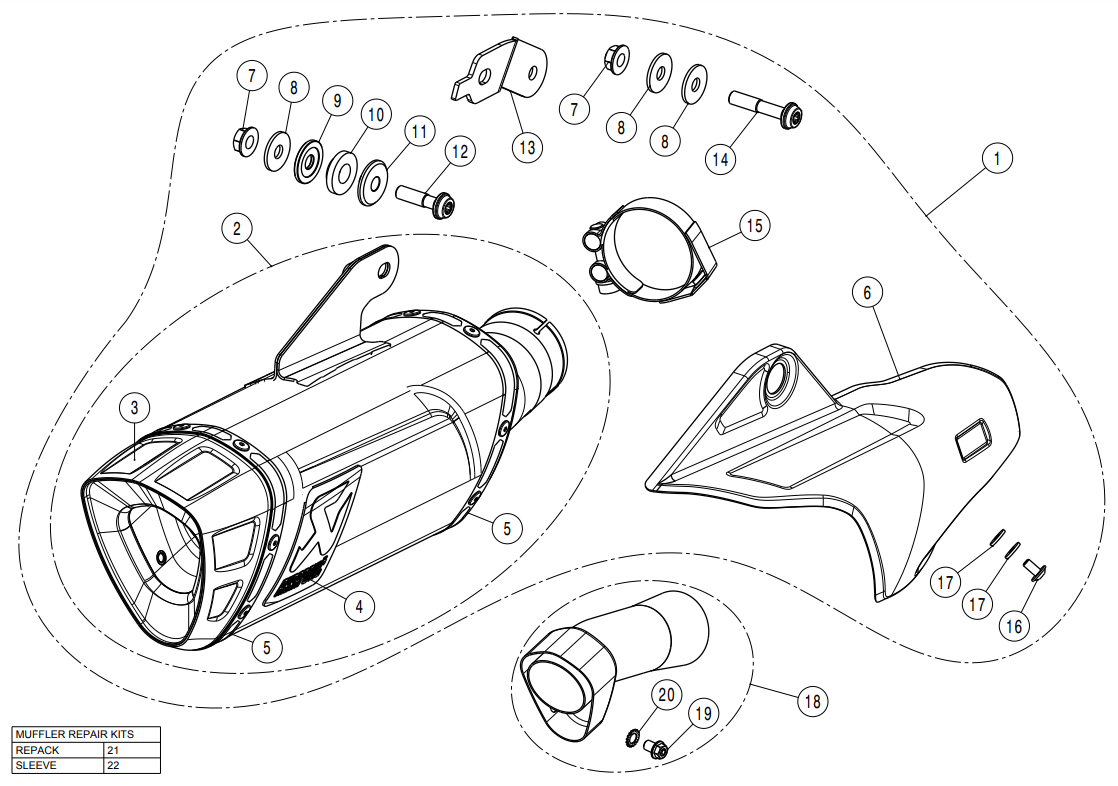 Akrapovic Slip-On Line (Titanium) Yamaha YZF-R1/M (15-26) S-Y10SO18-HAPLT