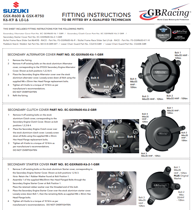 Lichtmaschinen Protektor Schutzabdeckung GBRacing Suzuki GSX-R 600/750 (06-16)