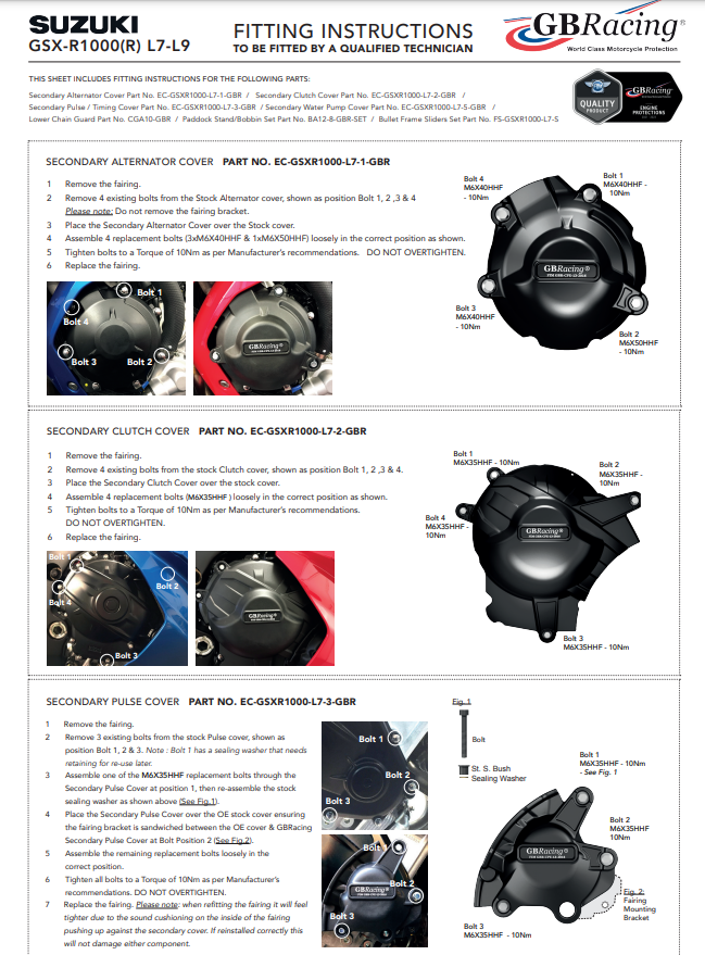 Kupplung Protektor Schutzabdeckung GBRacing Suzuki GSX-R 1000 (17-23)